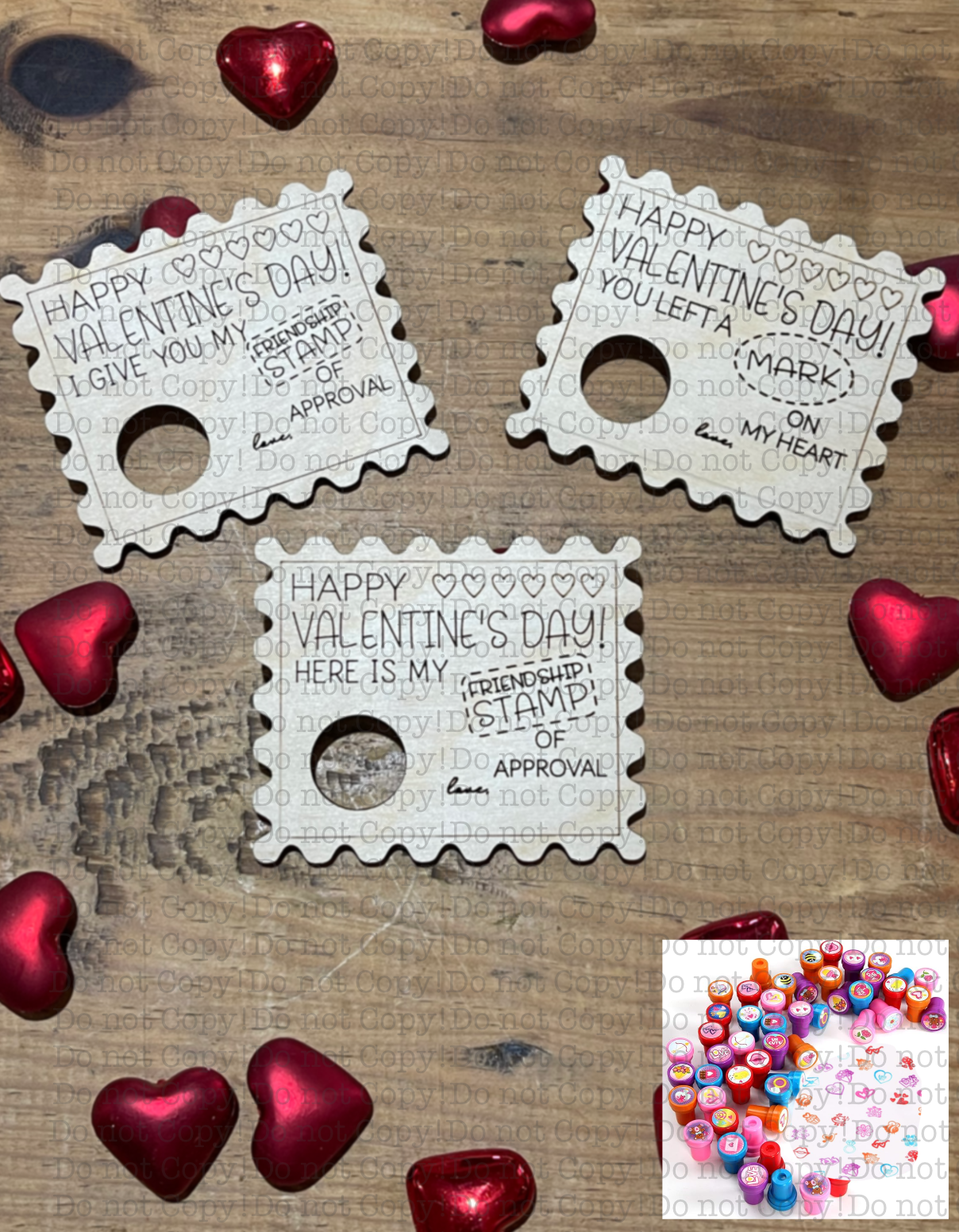 Valentine Stamp Favors - 3 pack - Estimated shipping 1/3