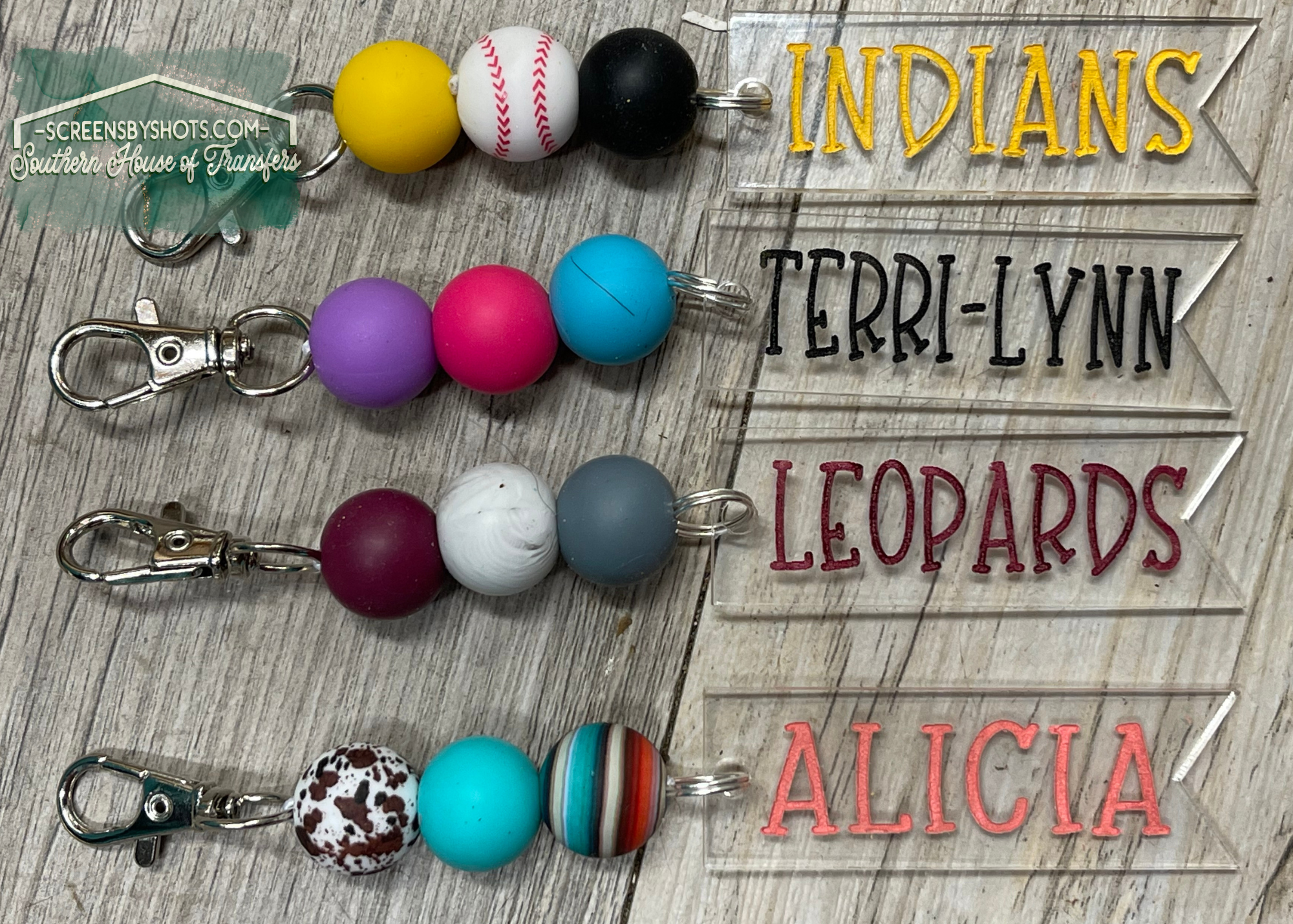 Silicone Beaded Banner Keychain
