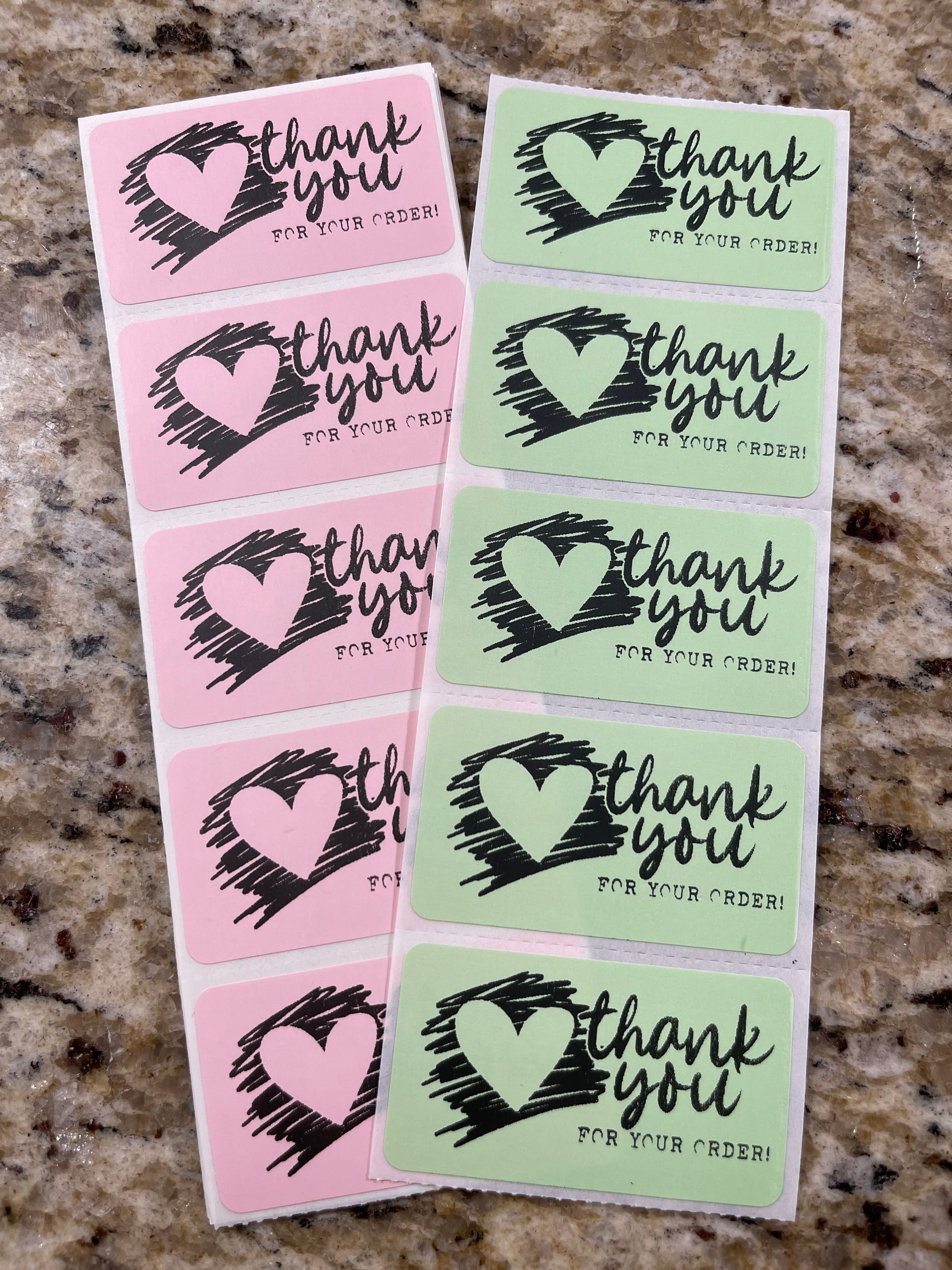 Scribble Heart Thank You • Thermal Sticker