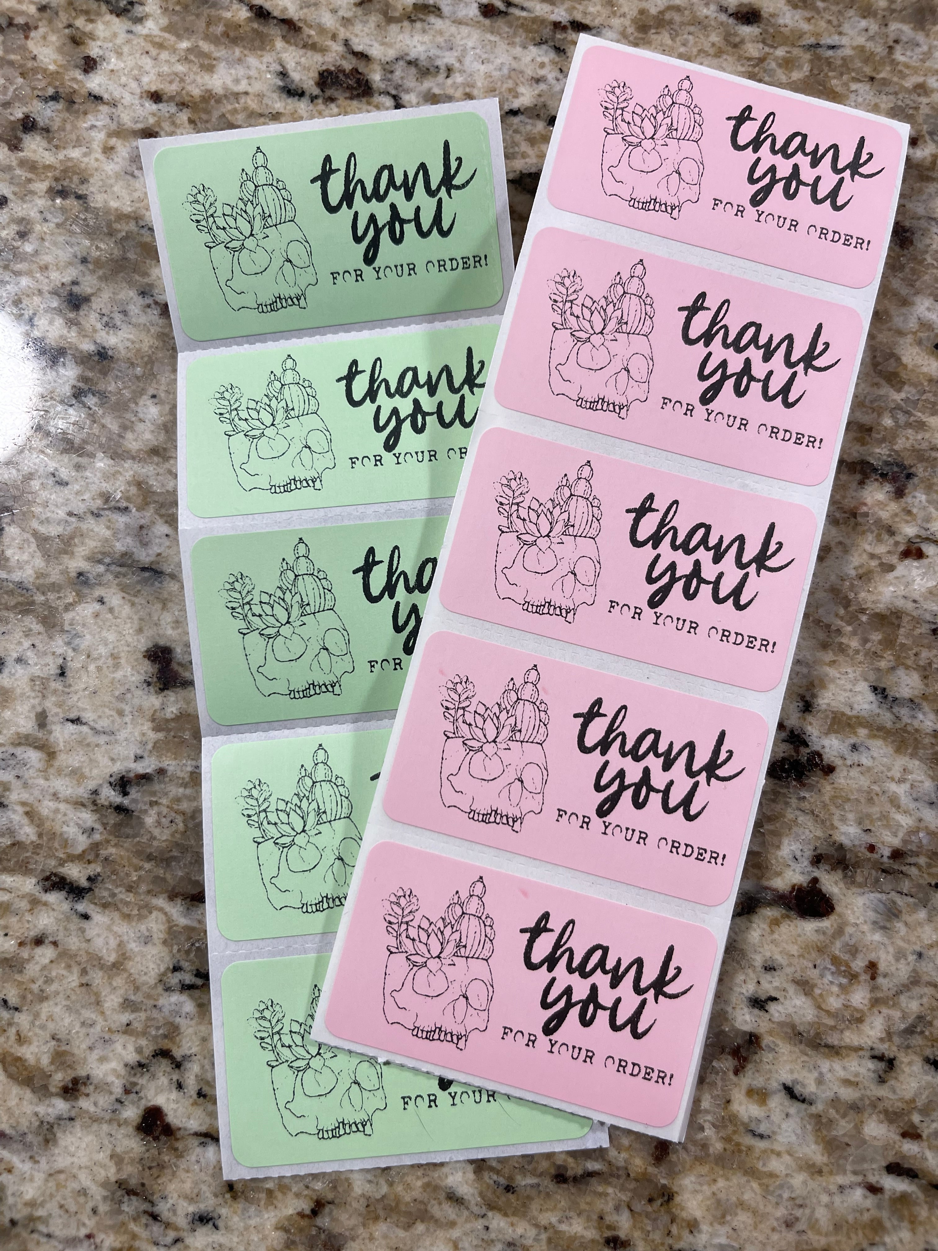 Skelly Succulent Thank You • Thermal Sticker